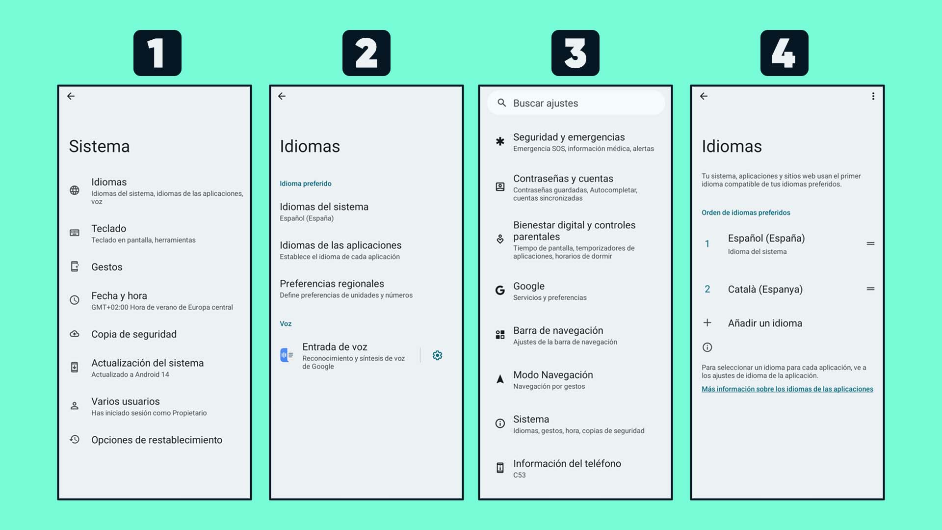 Cómo cambiar el idioma en MiniBile (sistema y app)